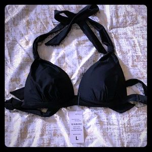NWT black tie bikini top